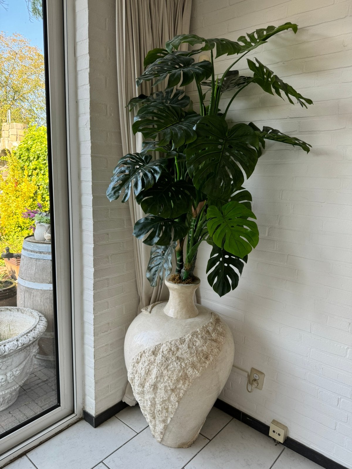 Twee super grote bloempotten samen te koop, Ophalen, Zo goed als nieuw, Rond, Kunststof