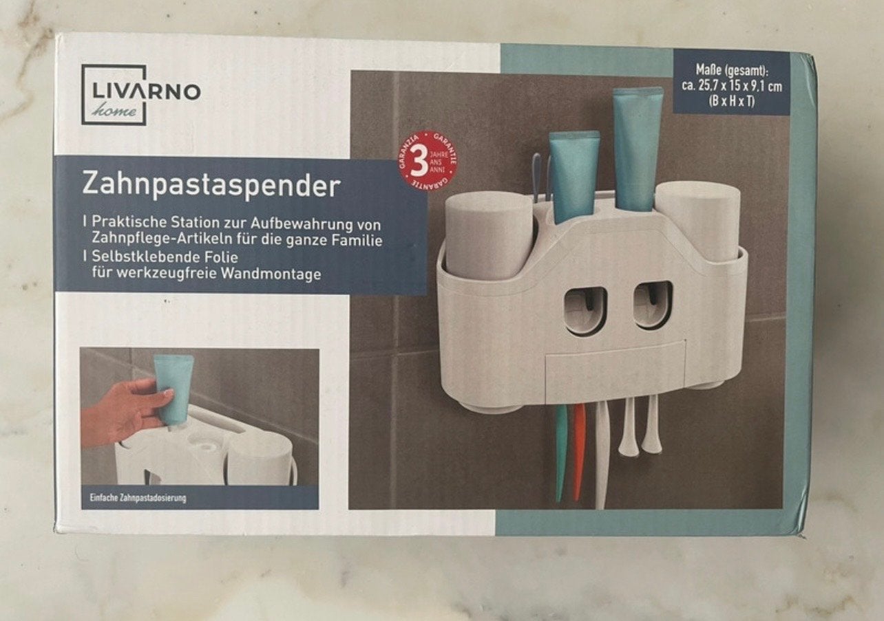 LIVARNO home Tandpastadispenser met opbergruimte, Overige typen, Nieuw, Ophalen of Verzenden, Wit