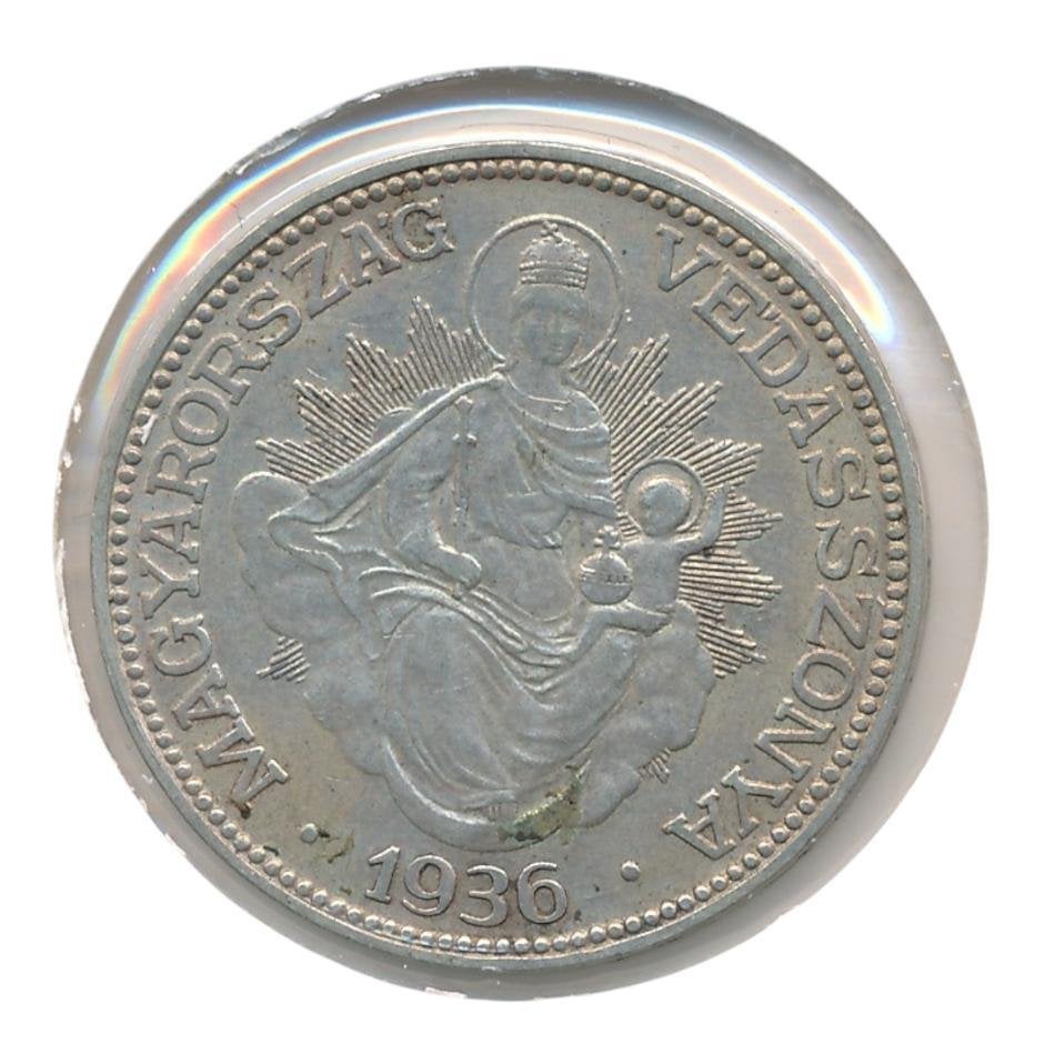 Hongarije 2 Pengö 1936, Ophalen of Verzenden, Hongarije, Losse munt, Zilver
