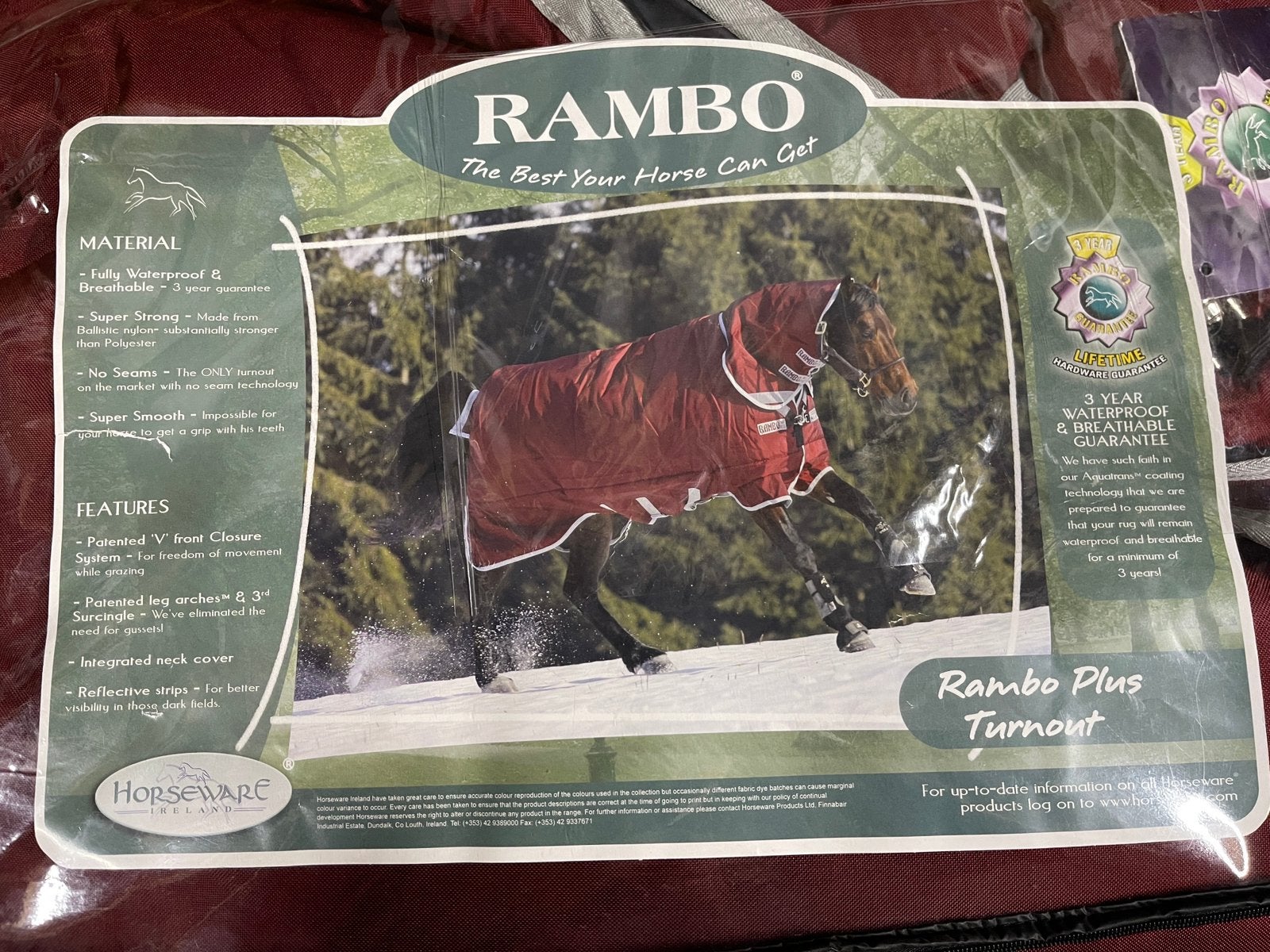 Nieuw Horseware Rambo Plus Winterdeken Heavy 7’0-160 420g, 420 g, Rood, Nieuw, Ophalen of Verzenden