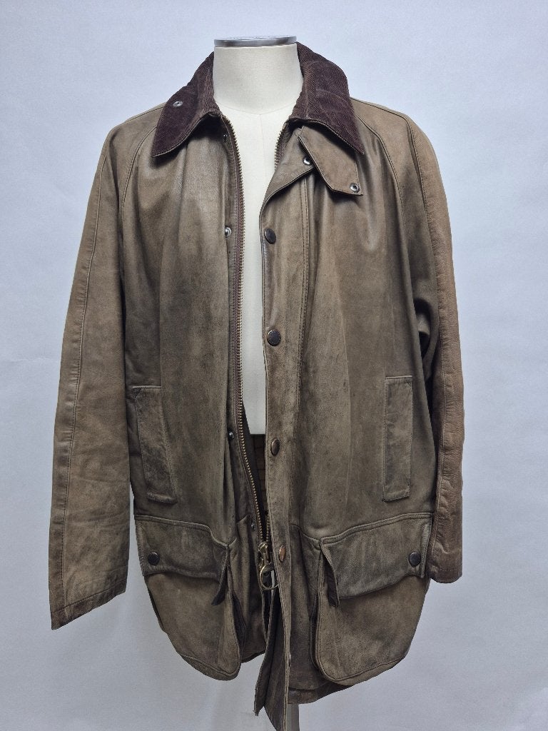 Barbour 'Beaufort' lederen leren herenjas, maat XXL, Overige maten, Ophalen of Verzenden, Gedragen, Overige kleuren