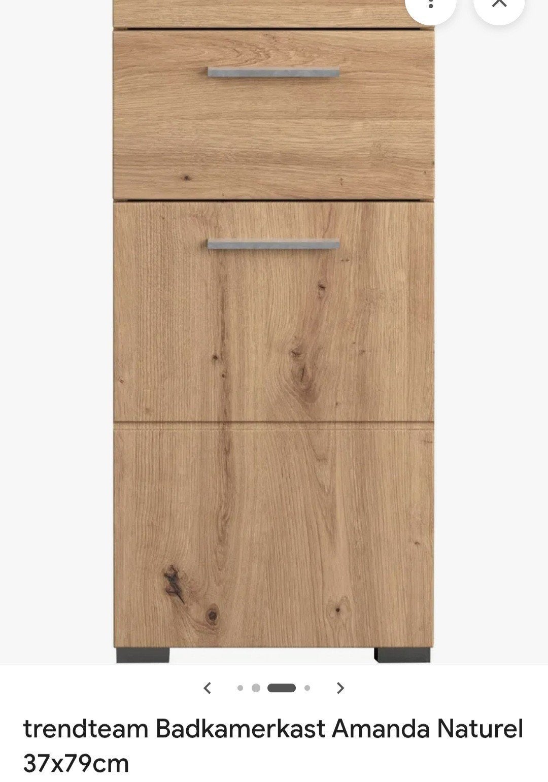 Nieuwe Badkamerkast Amanda Naturel - 37x79cm, (Half)hoge kast, Minder dan 50 cm, Nieuw, Ophalen of Verzenden