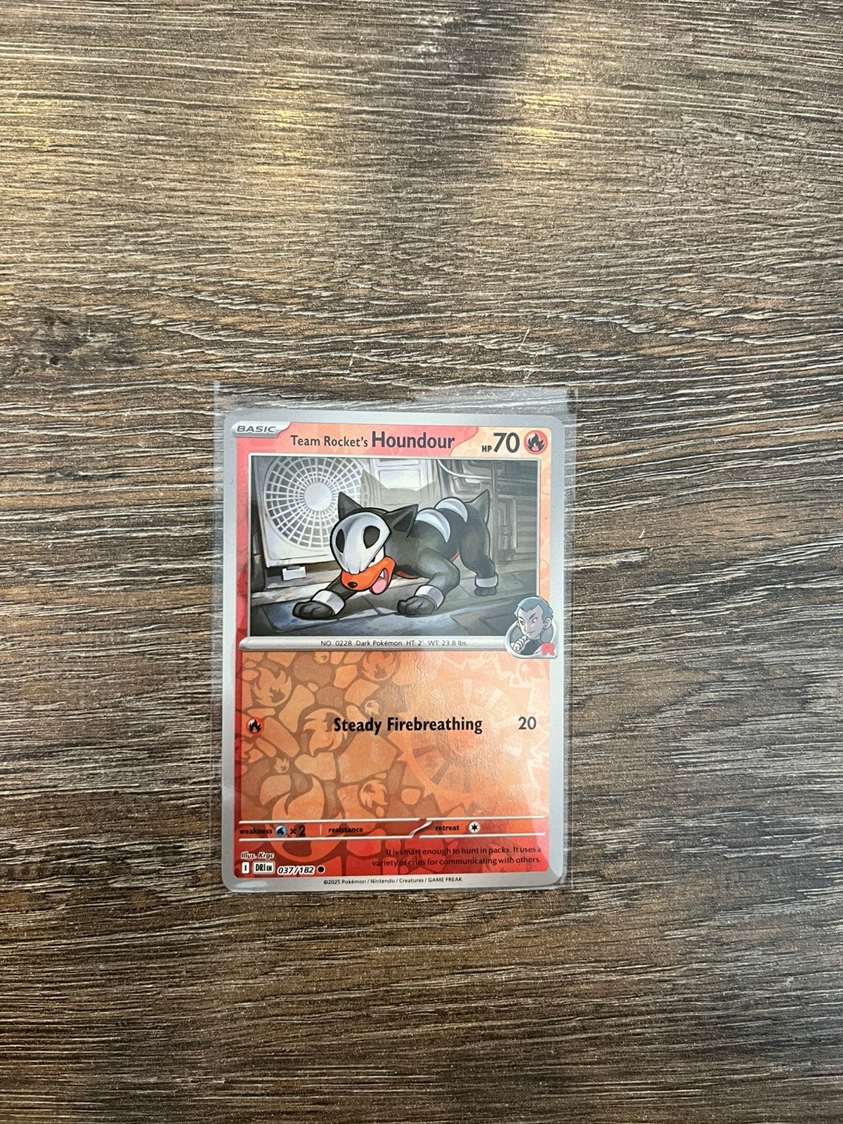Team Rocket’s Houndour DRI 037/182 reverse holo, Ophalen of Verzenden, Zo goed als nieuw