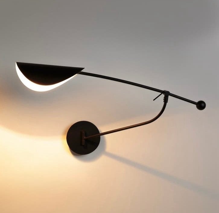 Wandlamp zwart, nieuw, verstelbare arm, Serge Mouille stijl, Ophalen of Verzenden, Nieuw