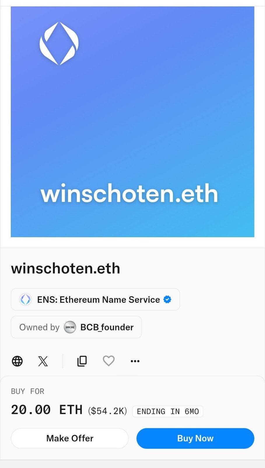 Winschoten.eth - ENS - domein naam op Ethereum, Ophalen of Verzenden, Nieuw