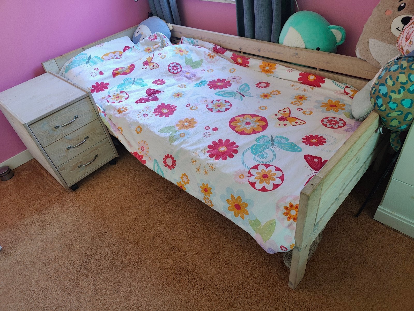 Lifetime: Bed, Bureau, Ladenkast, Bedlade, Halfhoogslaper, Ophalen, 90 cm, Eenpersoons, Wit
