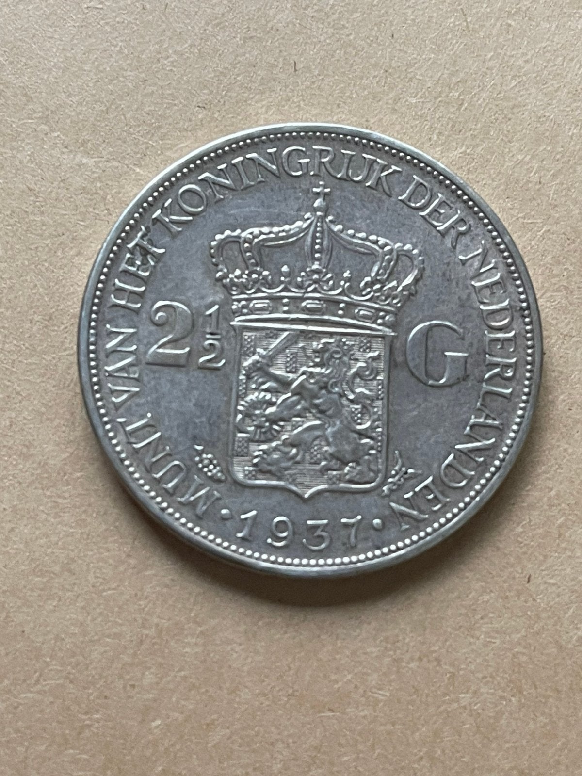 Wilhelmina Zilveren Rijksdaalder 1937, Verzenden, Koningin Wilhelmina, 2½ gulden