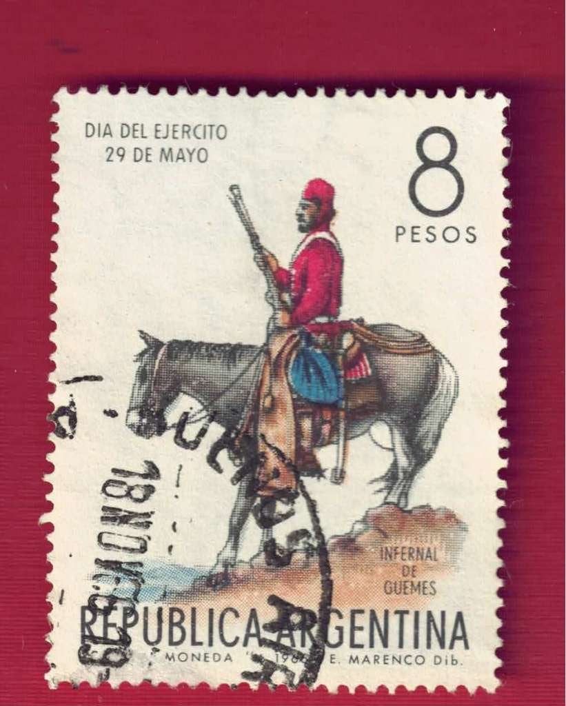 Fauna - Dieren - Paarden - Argentina - 8 pesos (I.) - gebr, Postzegels en Munten, Postzegels | Thematische zegels, Ophalen of Verzenden