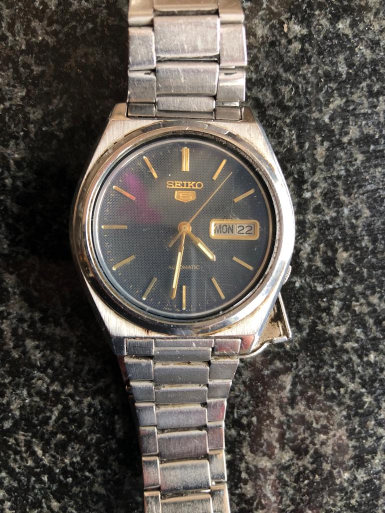 Vintage Seiko 5 Automatisch Horloge - Dag/Datum, Seiko, Gebruikt, Staal, Polshorloge