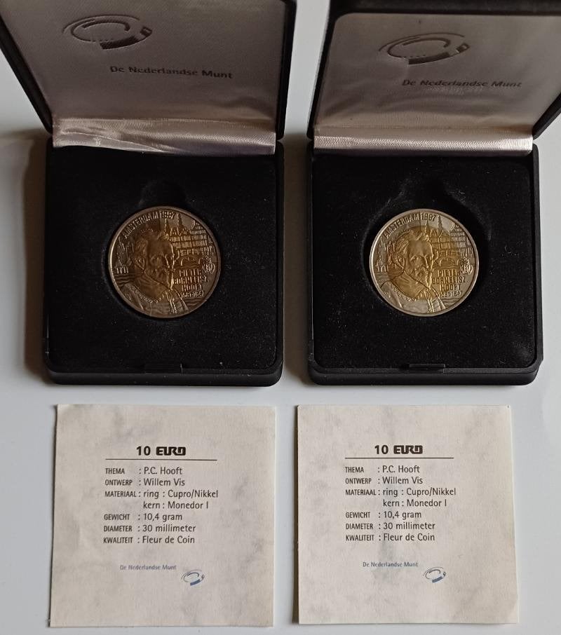 2 Muntjes insignia amsterdam en de 3 andreaskruisen, Postzegels en Munten, Munten | Nederland, Ophalen of Verzenden, Vóór koninkrijk