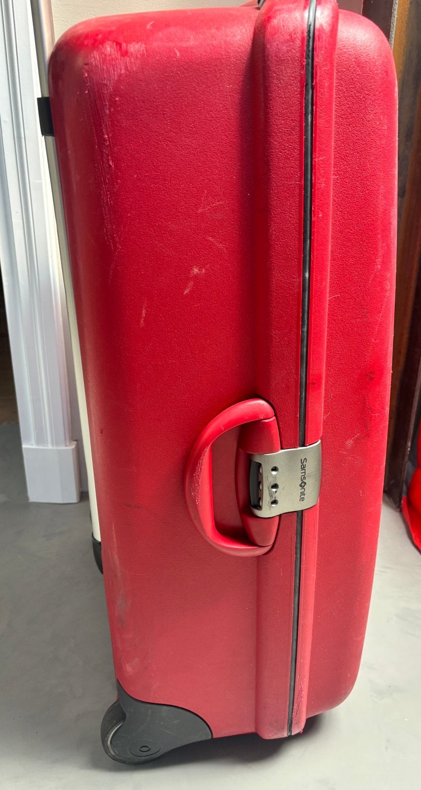 Samsonite schaal koffer, Wieltjes, Gebruikt, Hard kunststof, 45 tot 55 cm