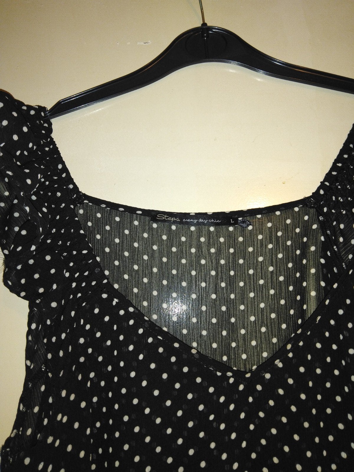 Zwart-witte Polkadot Jurk - Maat L, Kleding | Dames, Zwart, Maat 42/44 (L), Stop! every day chic, Ophalen of Verzenden