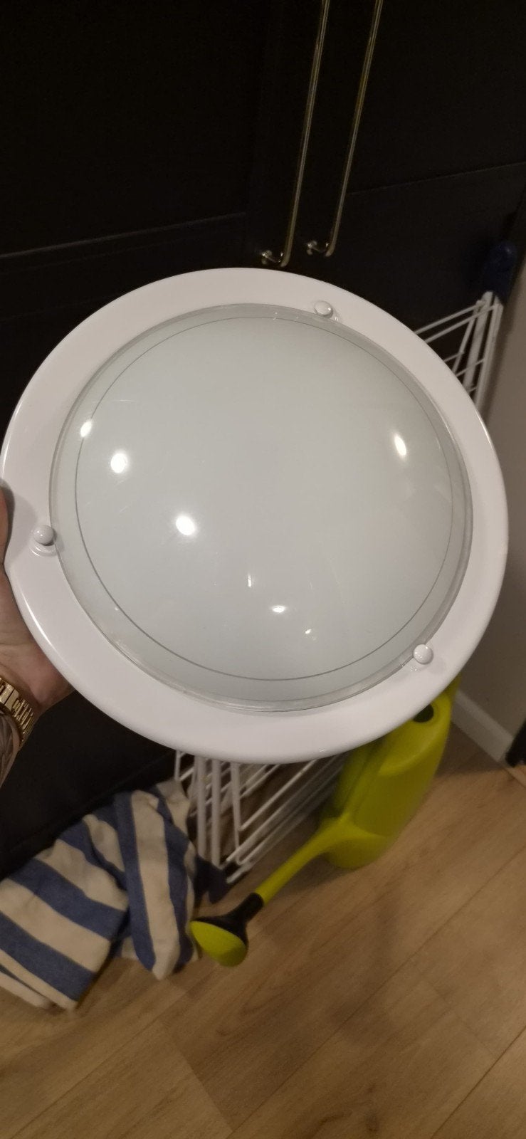 Witte ronde plafondlamp/wandlamp, Ophalen