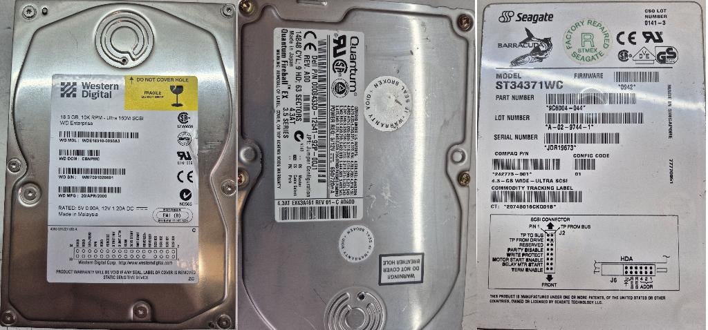 SCSI en IDE/ATA HDD's 3.5 inch, Ophalen, Intern, Gebruikt, HDD