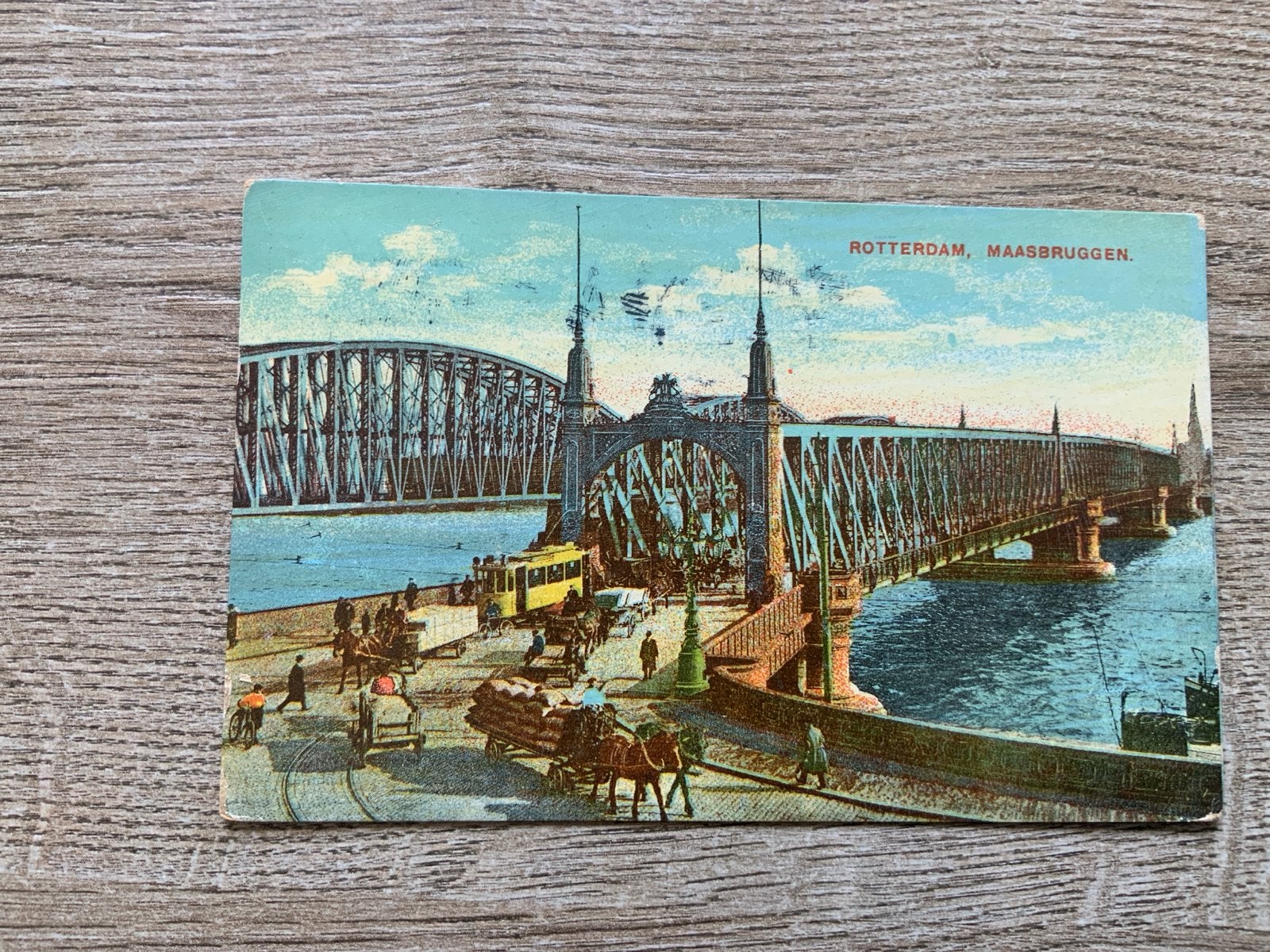 Rotterdam Maasbruggen 1915, Ophalen of Verzenden, Voor 1920, Gelopen, Zuid-Holland