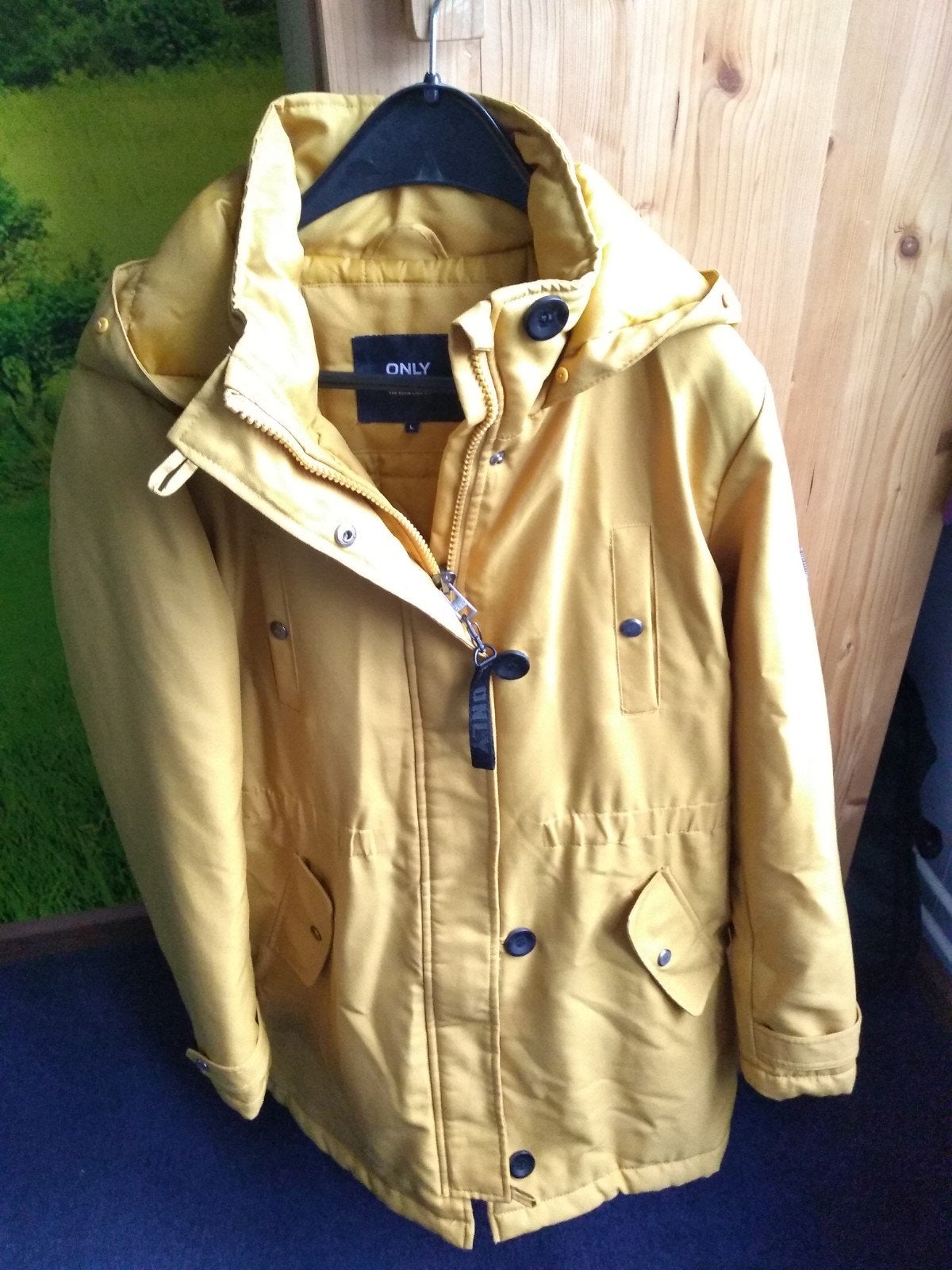 Dames winterjas okergeel Only, in nieuwstaat maat L, Only, Geel, Maat 42/44 (L), Nieuw