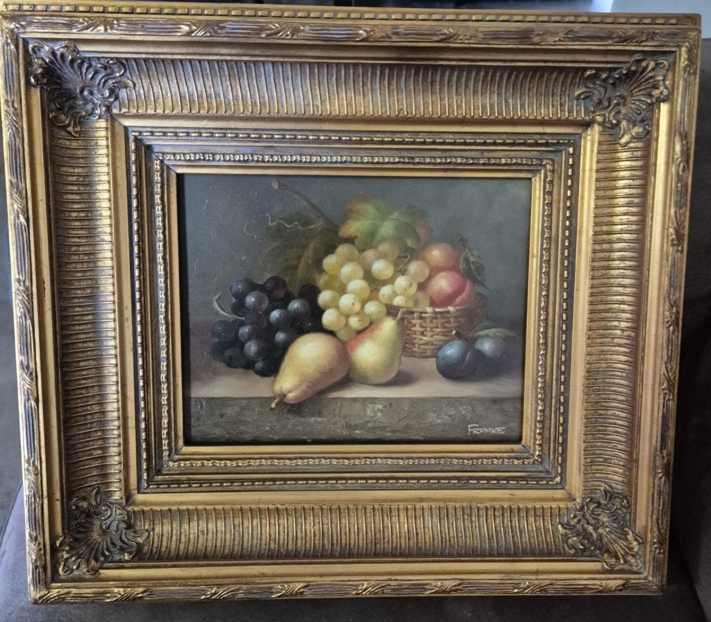 Klassiek stilleven met fruit, gesigneerd Franke, Ophalen, Doek, Stilleven, Olieverf