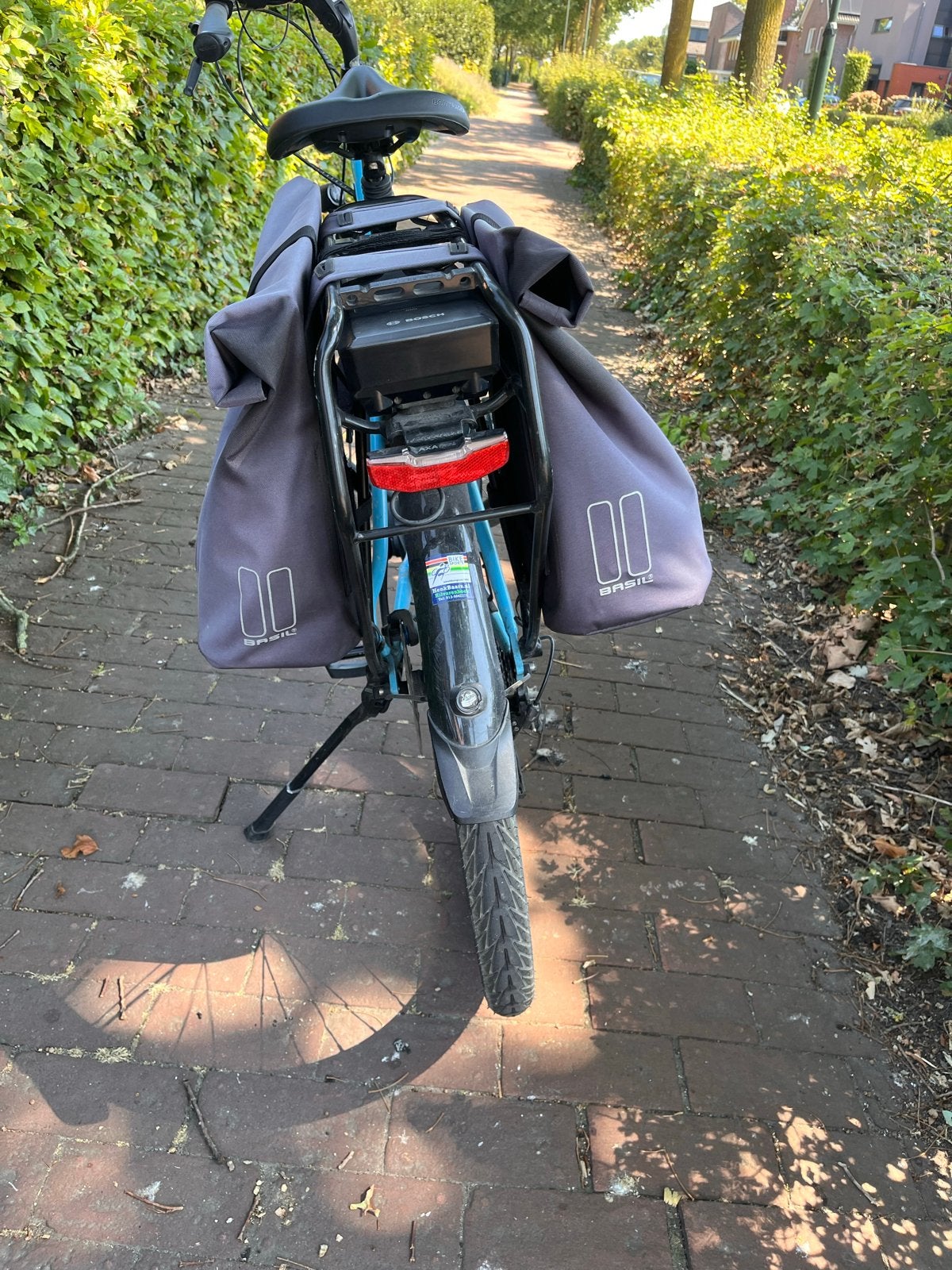 Basil fietstassen voor bagagedrager (dubbel), Ophalen, Gebruikt