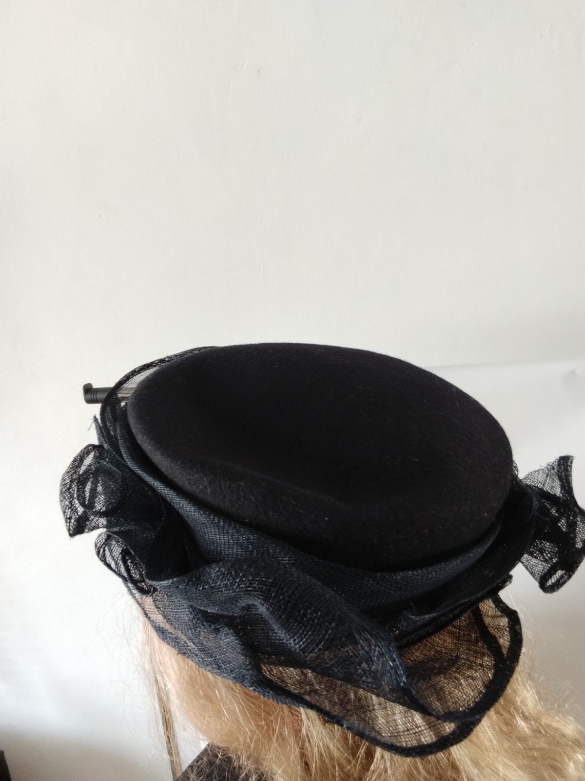 Elegante donkerblauw vintage  hoed  Perfect voor speciale ge, Hoed, One size fits all, Ophalen of Verzenden, Onbekend