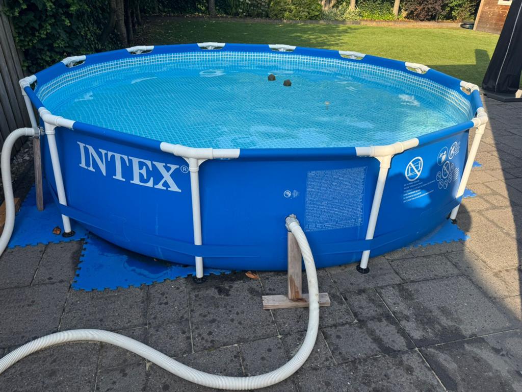 Intex opzet zwembad, 366 cm x 72 cm, zandfilterpomp, Rond, 300 cm of meer, Ophalen of Verzenden, Zo goed als nieuw