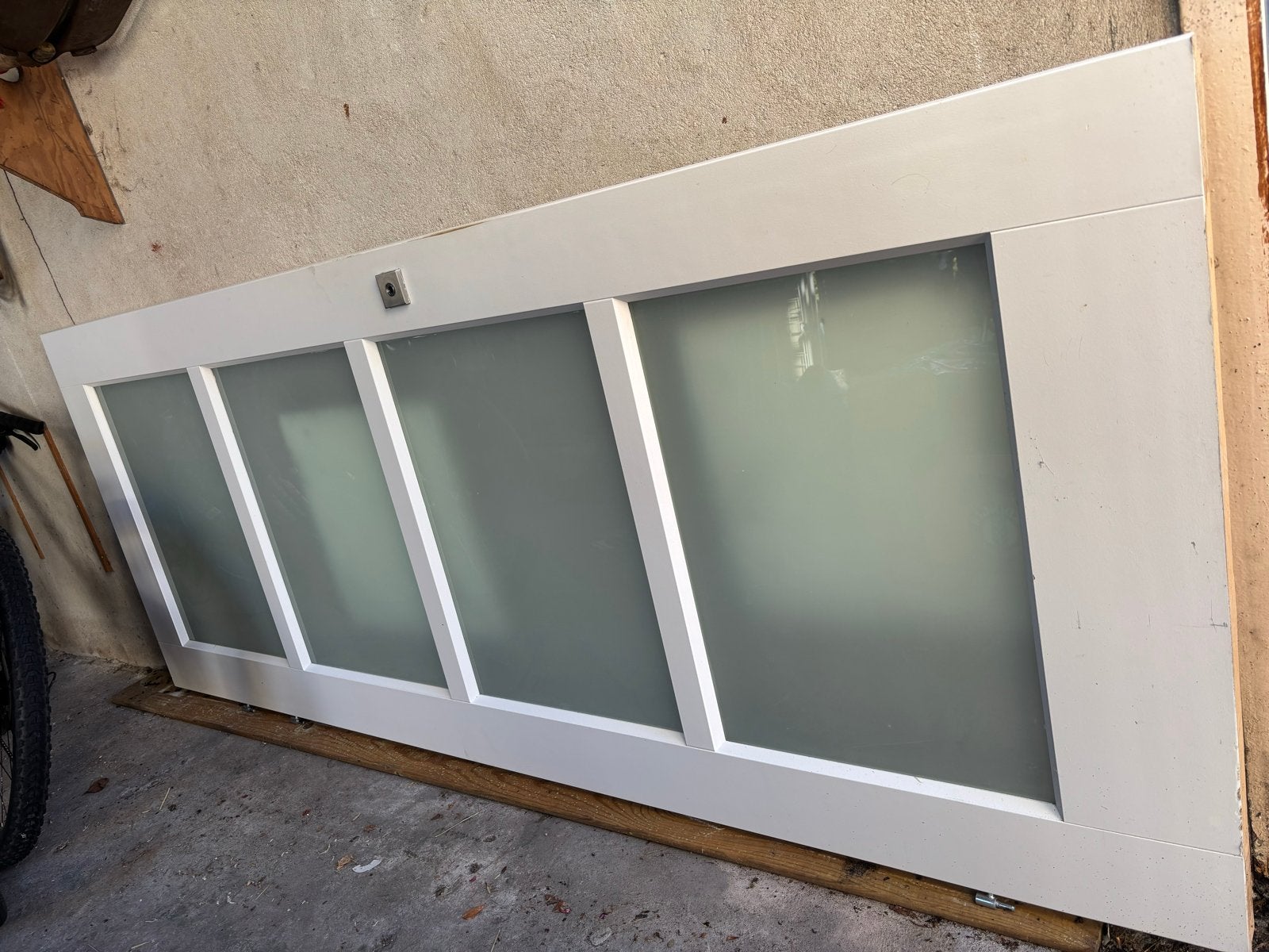 Binnendeur opdek met mat glas, 231x88 cm, Ophalen, Gebruikt, 80 tot 100 cm, 215 cm of meer