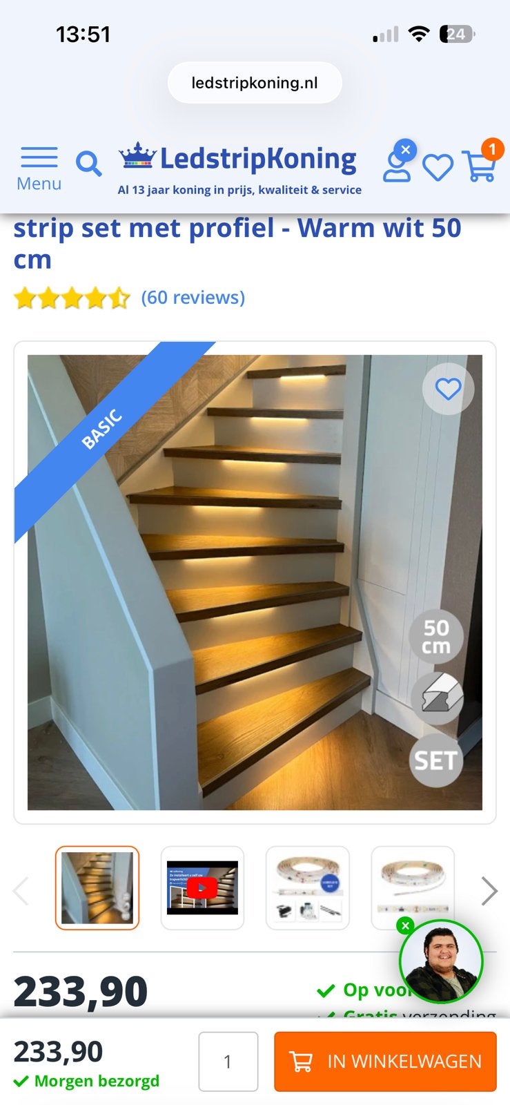 Trap verlichting, Ophalen of Verzenden, Nieuw, Minder dan 2 meter