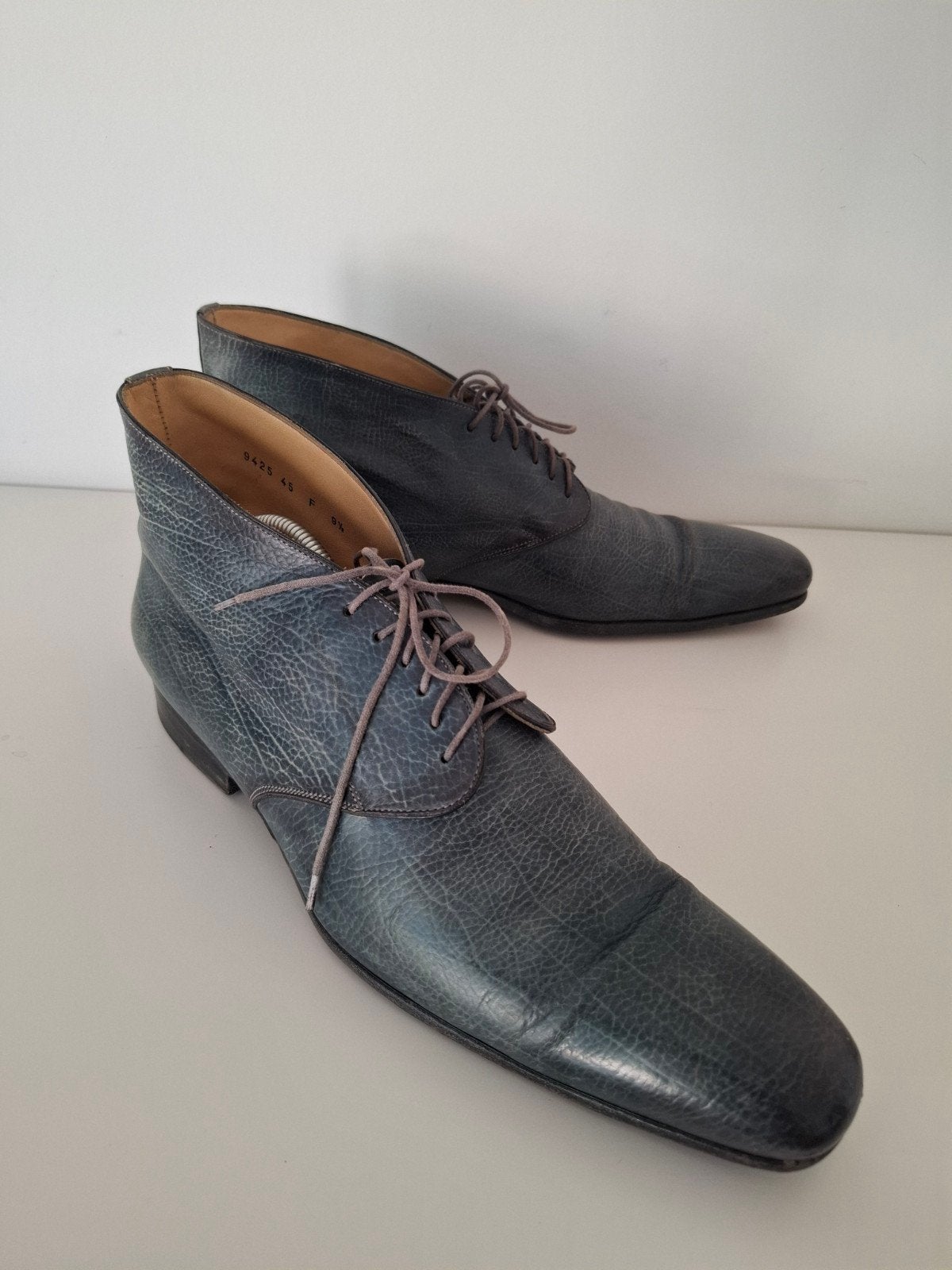 Santoni 'Shabby Chic' lichtblauwe leren veterschoenen, Kleding | Heren, Blauw, Ophalen of Verzenden, Santoni, Veterschoenen