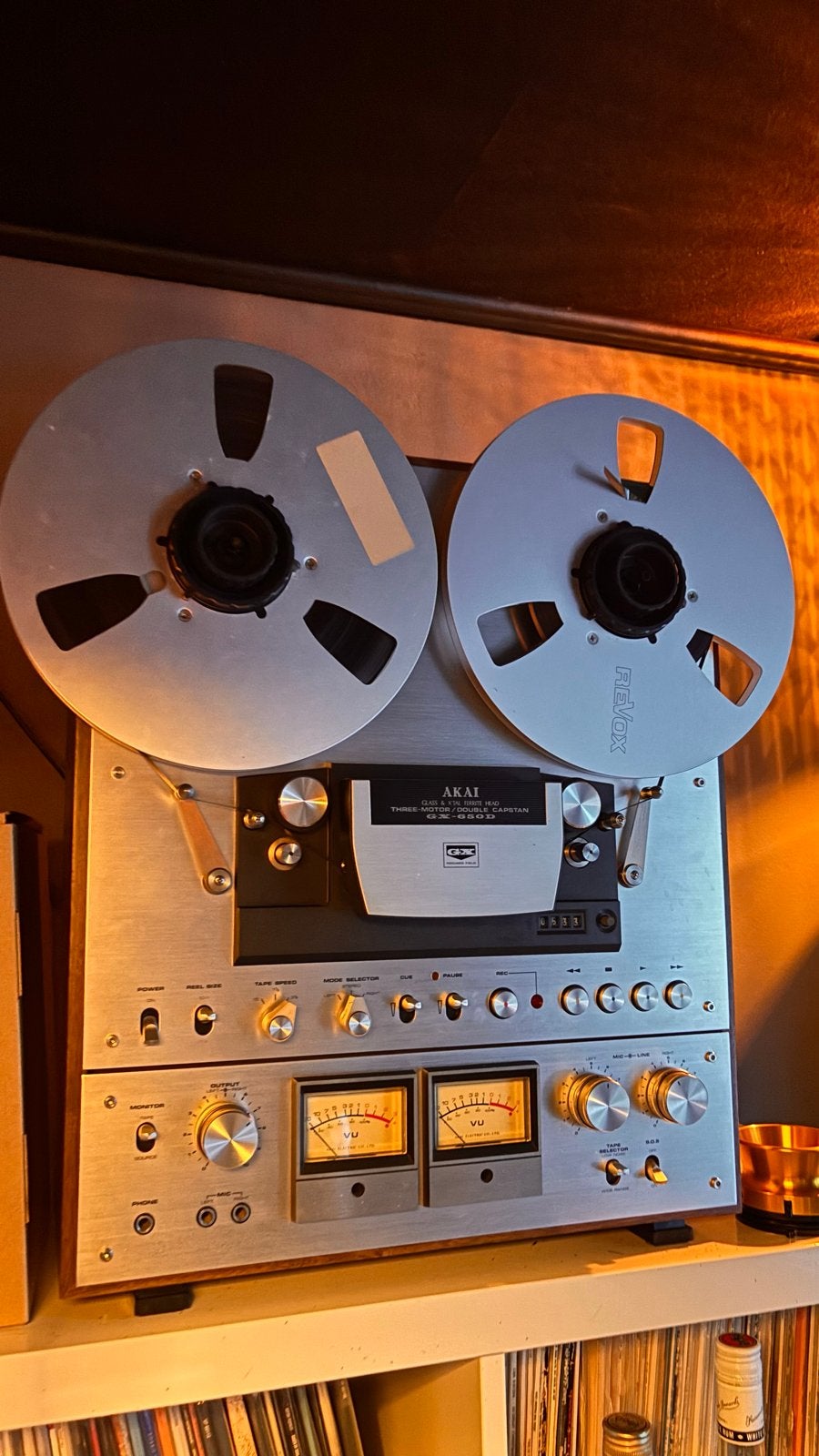 AKAI GX 650 D - Uniek en Geheel Geregviseerde Bandrecorder, Ophalen, Bandrecorder, Met banden