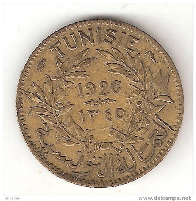 tunesia 1 franc 1926 AH1345 !!!! km 247 xf+, Verzenden, Overige landen, Losse munt