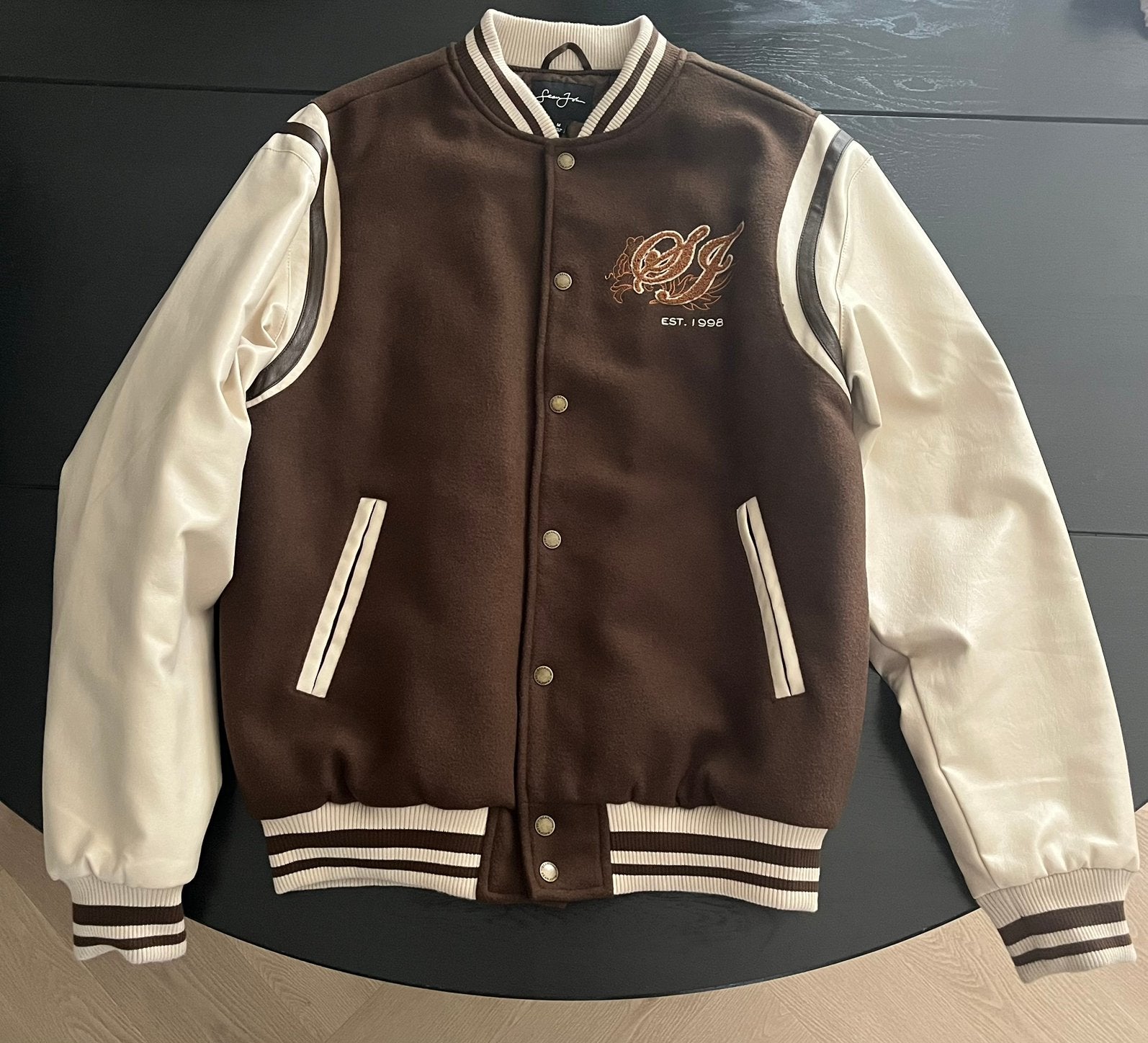 Sean John Vintage College Jacket bruin maat M, Ophalen of Verzenden, Zo goed als nieuw, Maat 48/50 (M), Bruin