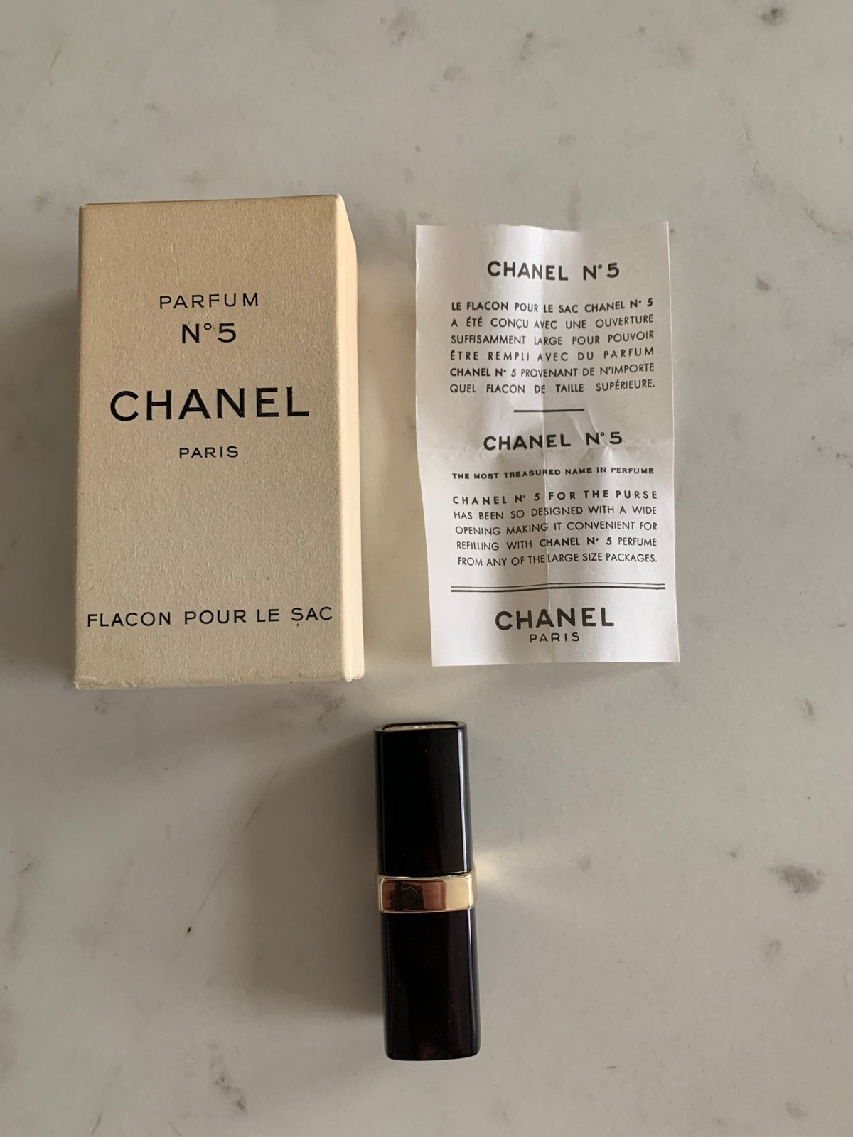 Vintage Chanel N5 Parfum Flacon Pour Le Sac, Ophalen of Verzenden, Gebruikt
