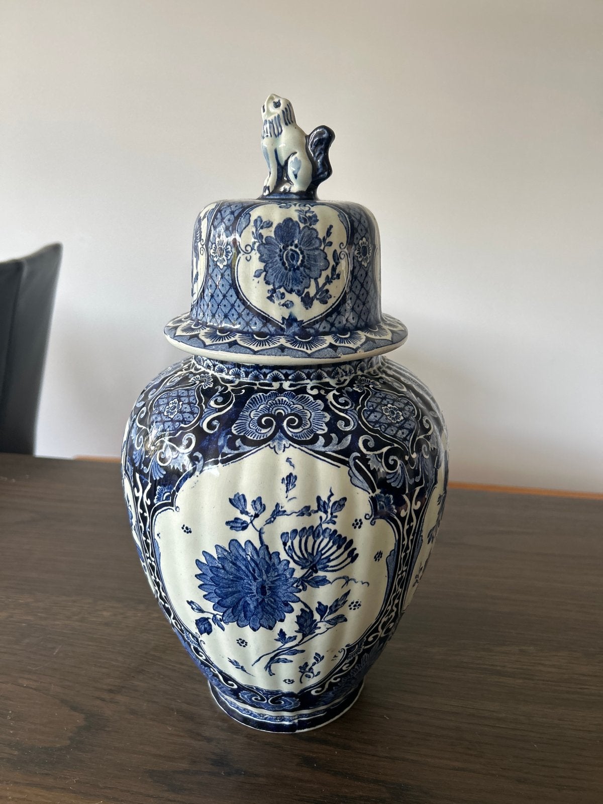 Grote Delfts blauwe pot met deksel - Boch - 40 cm, Ophalen of Verzenden