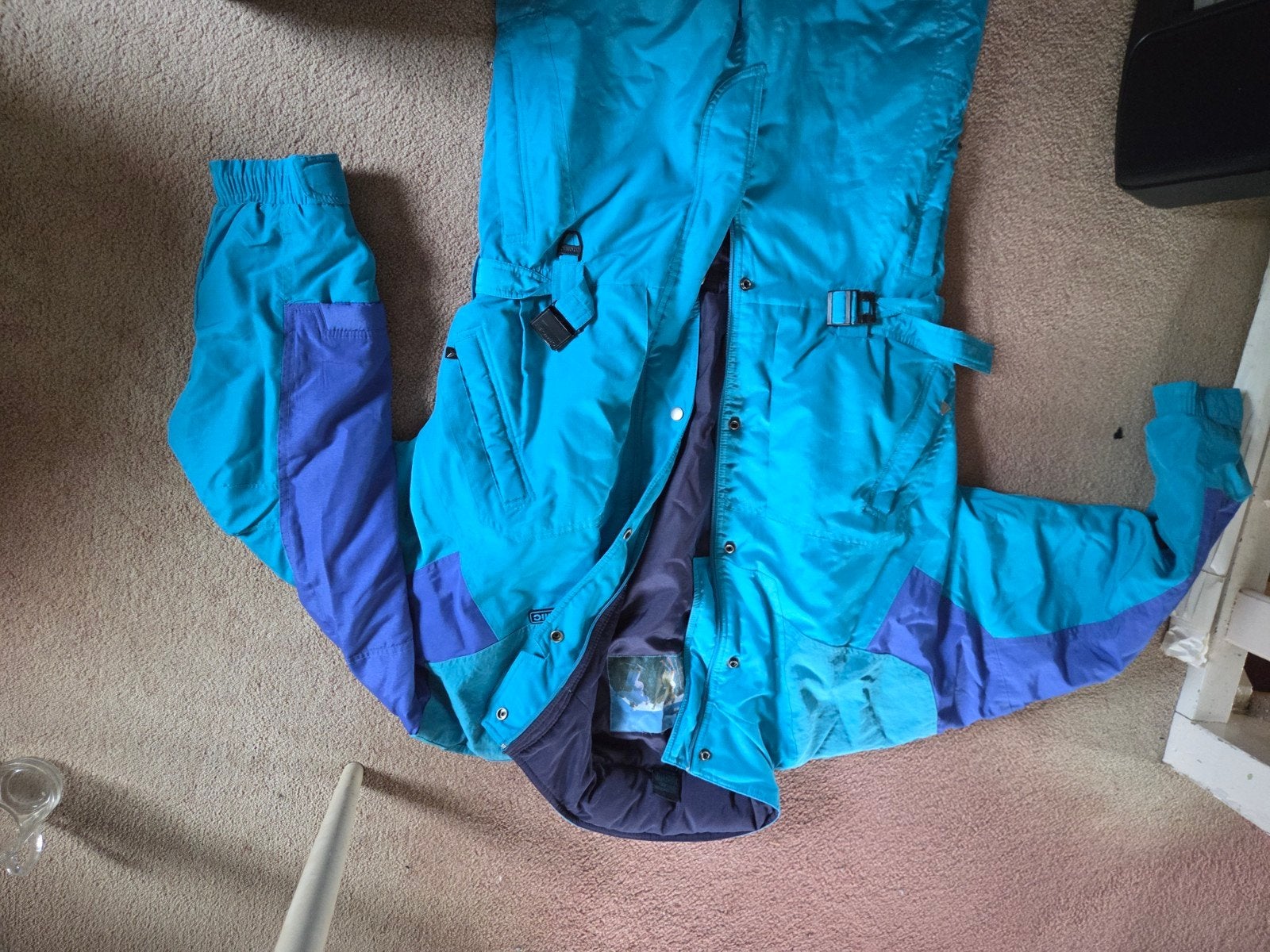 Vintage Atomic Skipak - Turquoise/Paars, Kleding | Dames, Wintersportkleding, Maat 42/44 (L), Ophalen of Verzenden, Gedragen, Atomic