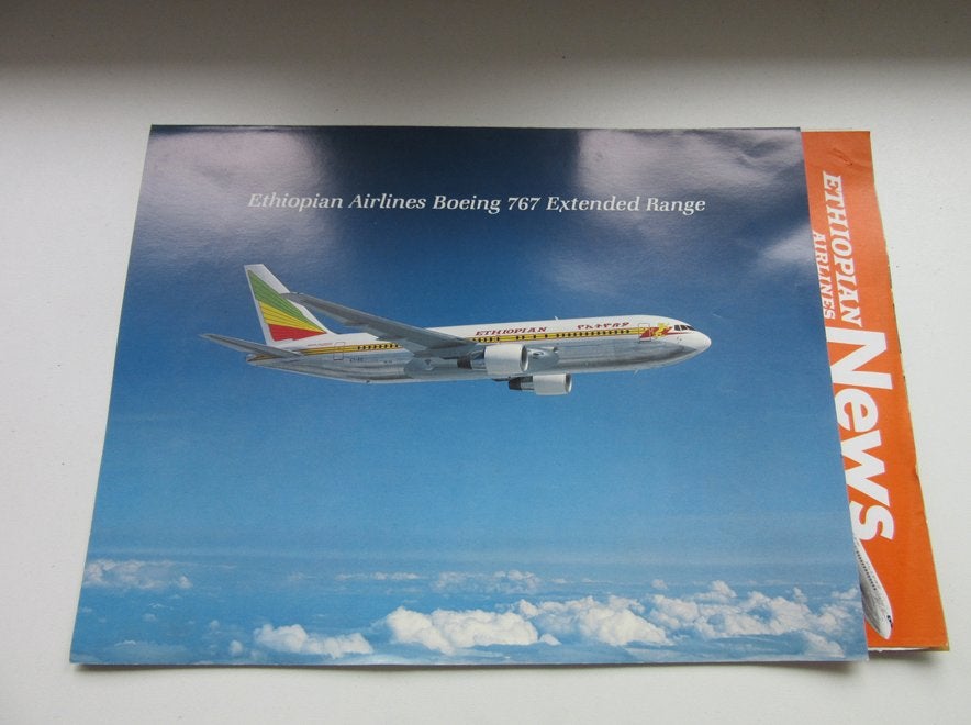Ethiopian Airlines Boeing 767 extended range brochure, Verzenden, Gebruikt, Overige typen