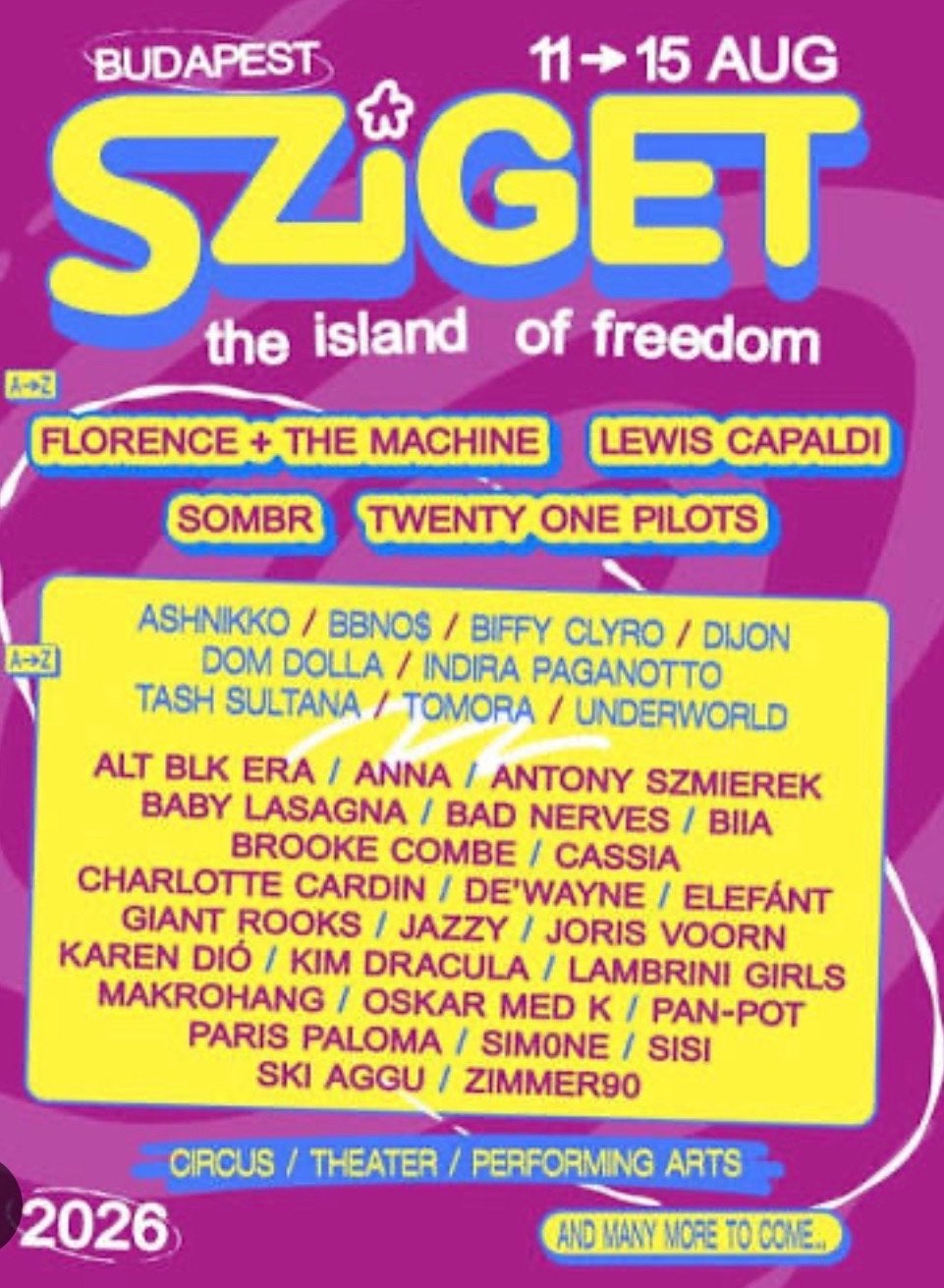 Sziget festival tickets 14 en 15 augustus, Tickets en Kaartjes
