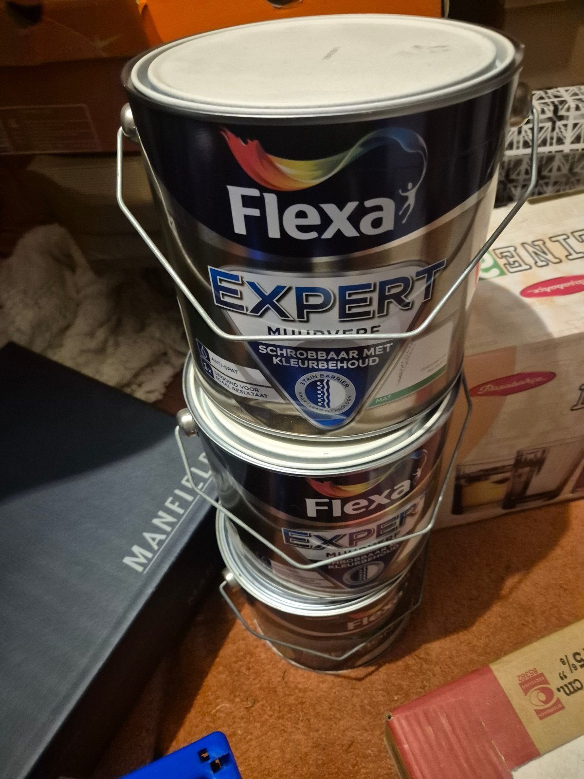 8x Nieuwe Flexa Muurverf RAL 9010 Gebroken Wit, Wit, Nieuw, Ophalen of Verzenden, Verf