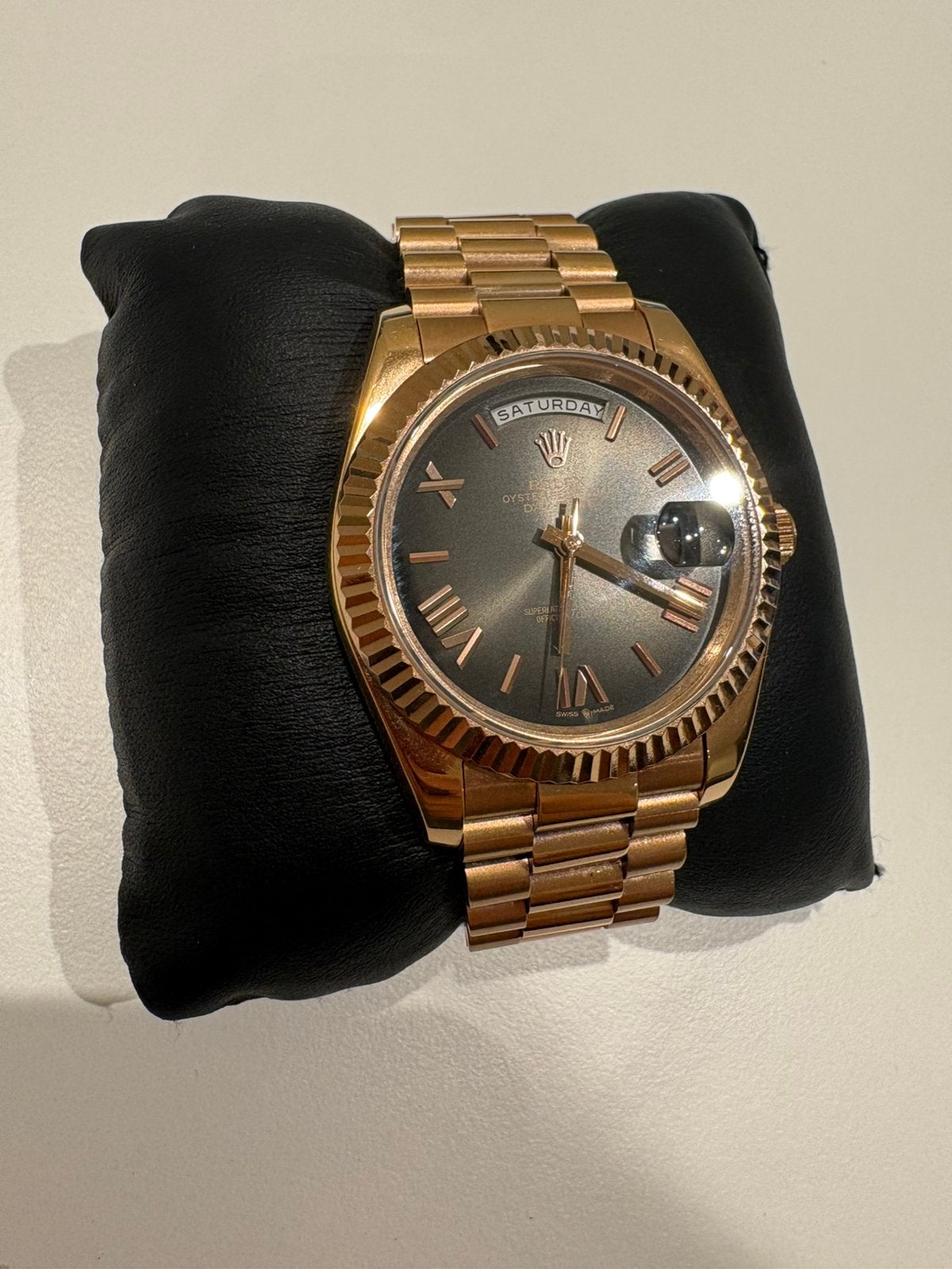 Rolex Day-Date 40 RoseGold, Ophalen of Verzenden, Zo goed als nieuw, Staal, Overige merken