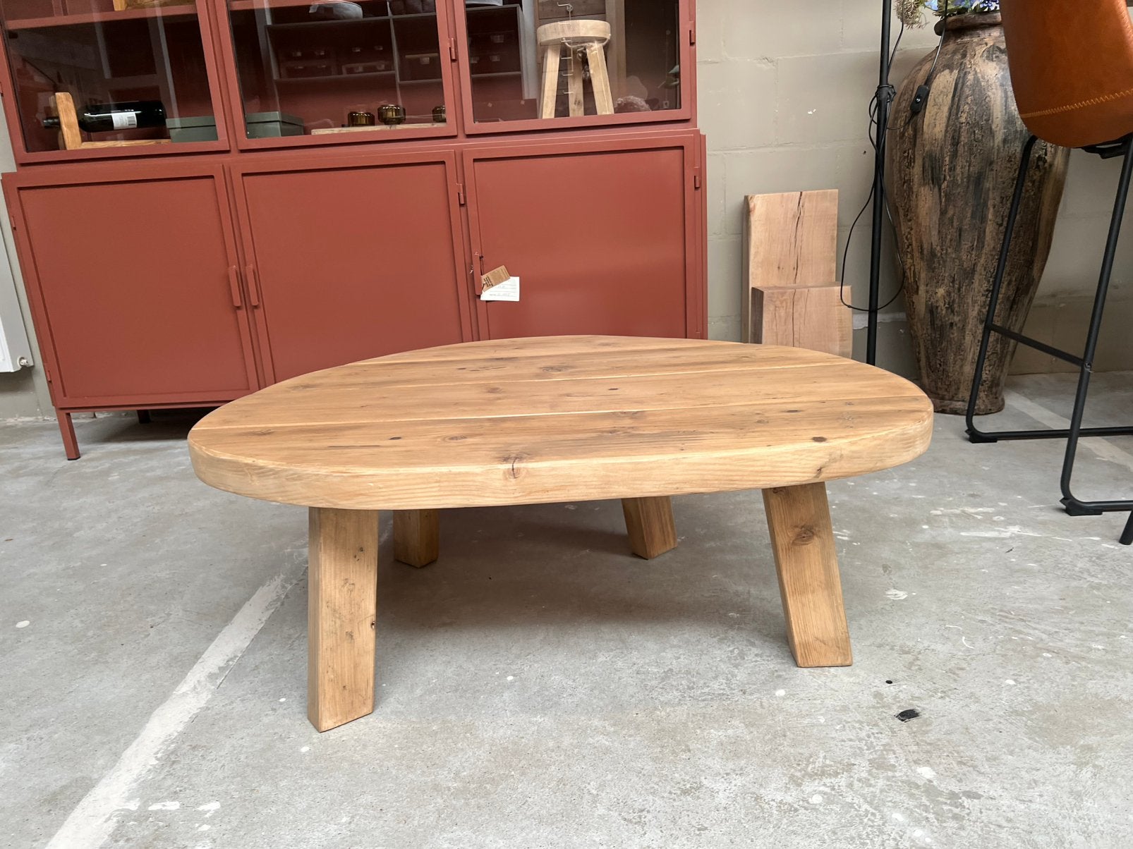 Salontafel oude balken 100x80cm showroomopruiming, 100 tot 150 cm, Nieuw, Rechthoekig, 50 tot 100 cm