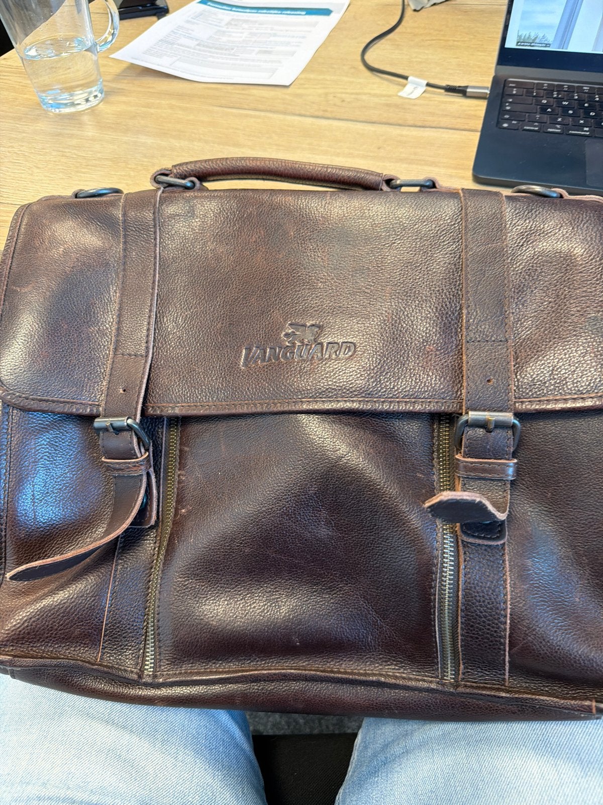 Leren Vanguard Aktetas / Laptoptas, Ophalen of Verzenden, Gebruikt