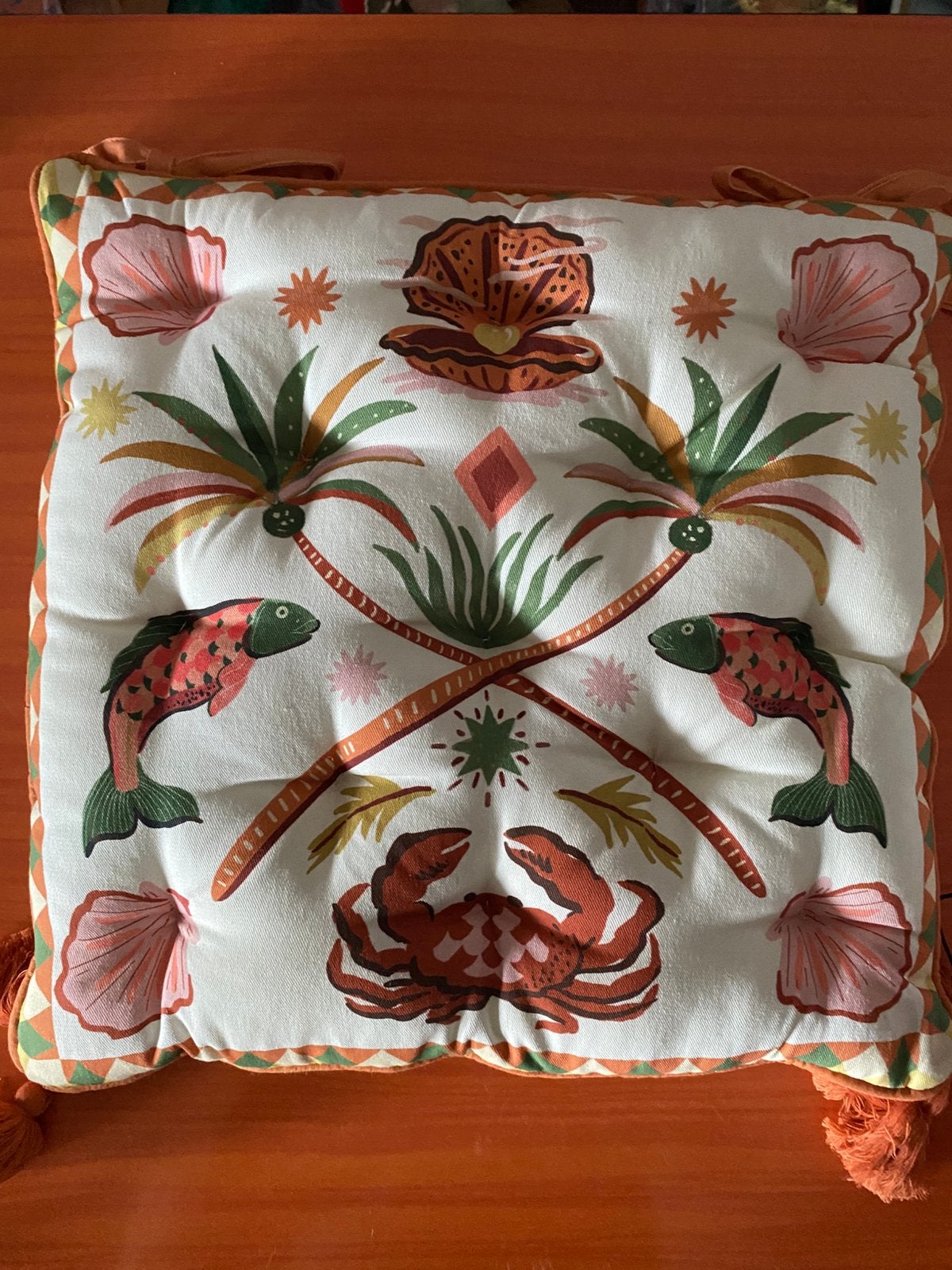 Tuinkussen zitkussen ocean charm print (Sissy-Boy), Ophalen of Verzenden, Nieuw, Vierkant, Tuinkussen
