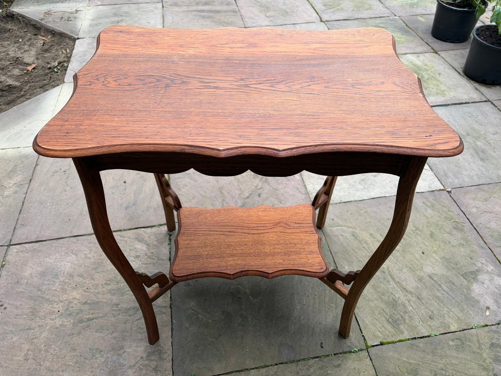 Queen-Ann eiken sidetable, bijzettafel , plantentafel, Ophalen
