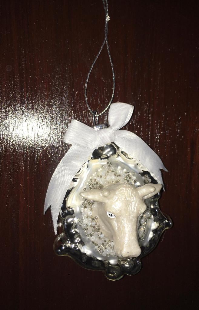 Kerstbal ornament; koe, Ophalen of Verzenden