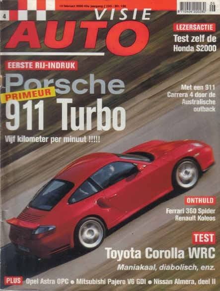 Autovisie 4 2000 : Opel Astra OPC - Porsche 911 - Toyota WRC, Ophalen of Verzenden, Gelezen, Algemeen