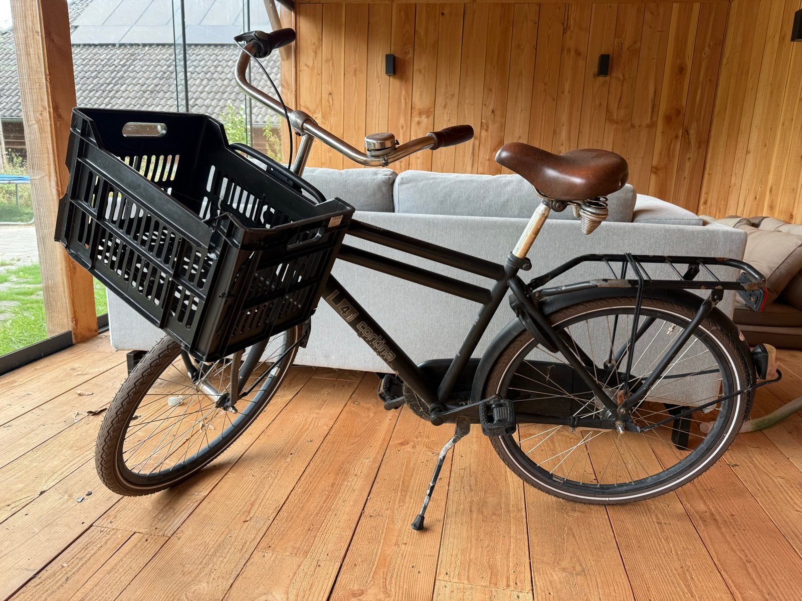 Cortina U4 Transportfiets - Zwart, Gebruikt, Ophalen, Terugtraprem, Versnellingen, 53 tot 56 cm