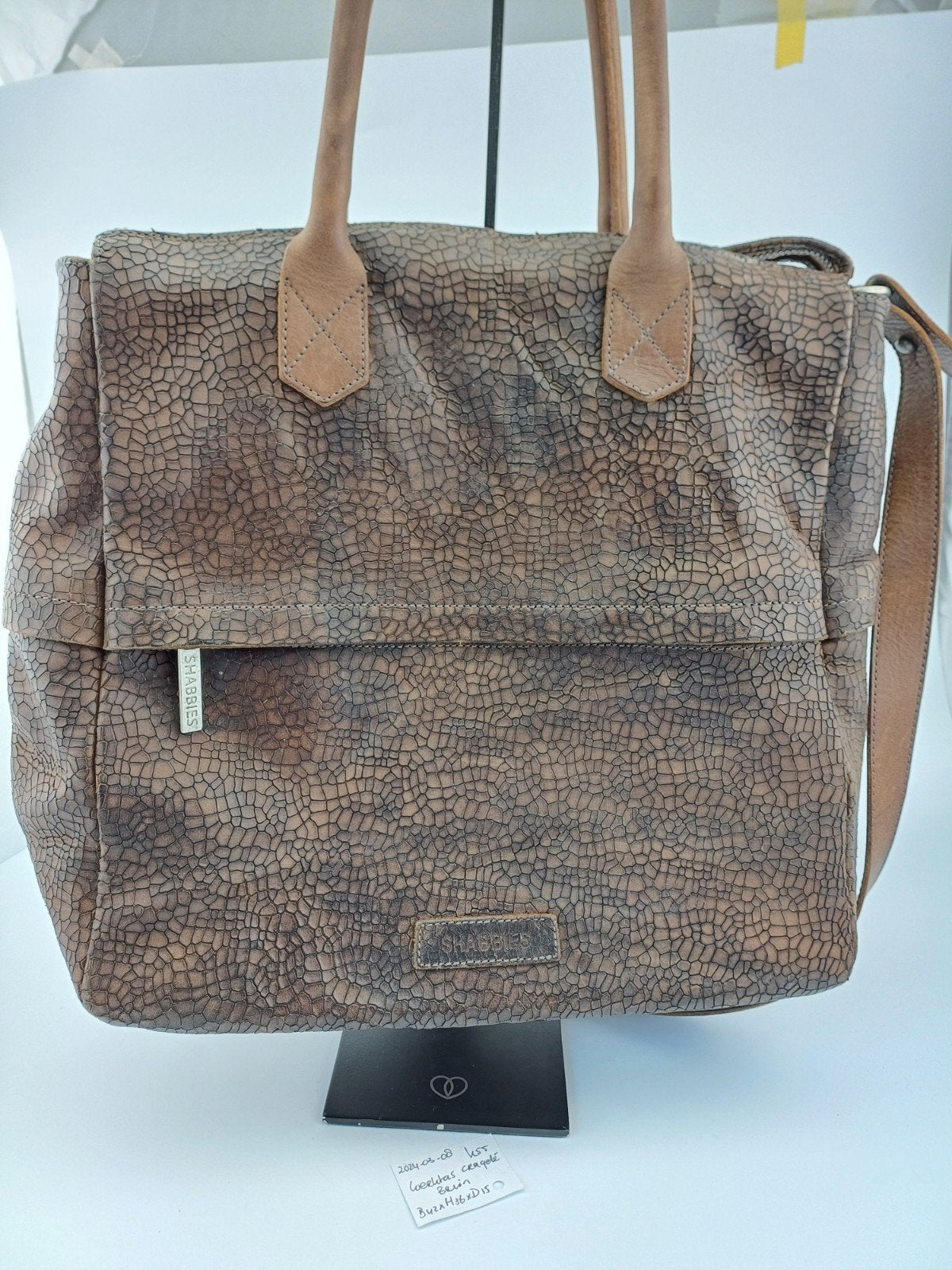 grote werktas bruin craquelé leer Shabbies, 40 tot 60 cm, 30 cm of meer, Bruin, Minder dan 35 cm