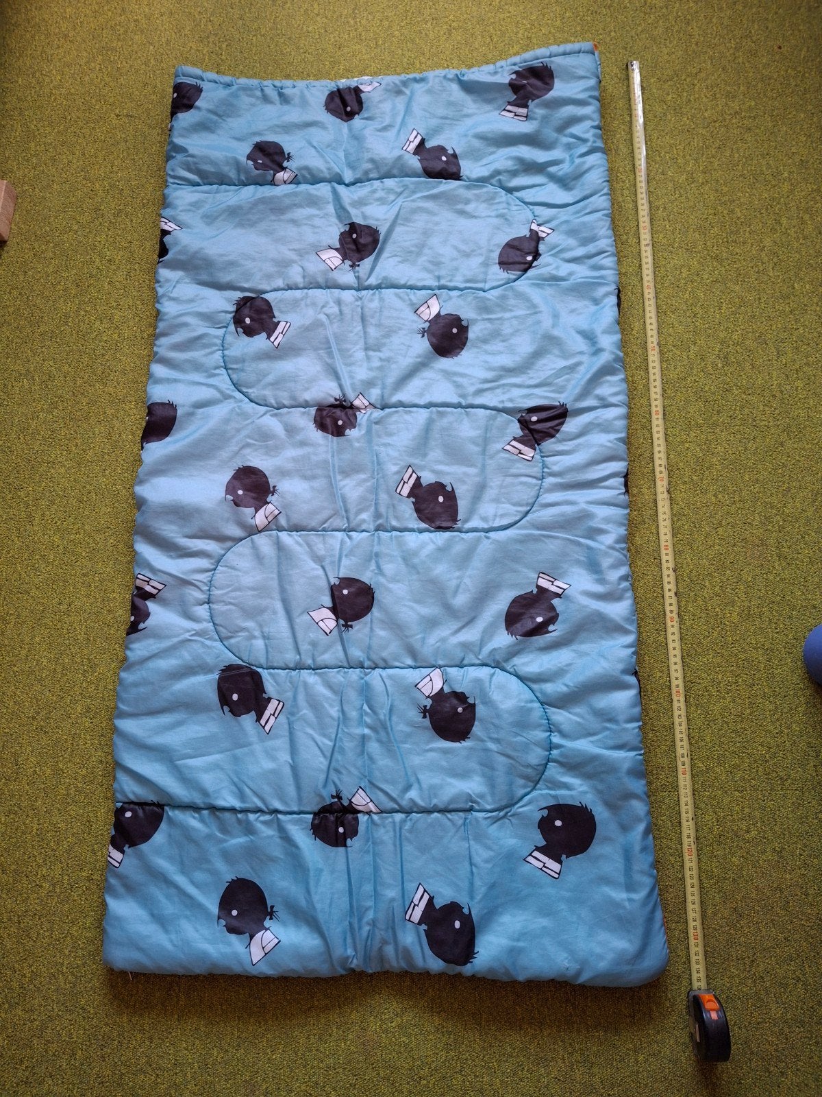 Kinder slaapzak - Blauw met Jip patroon 135×70 cm, Caravans en Kamperen, Slaapzakken, Ophalen, Gebruikt