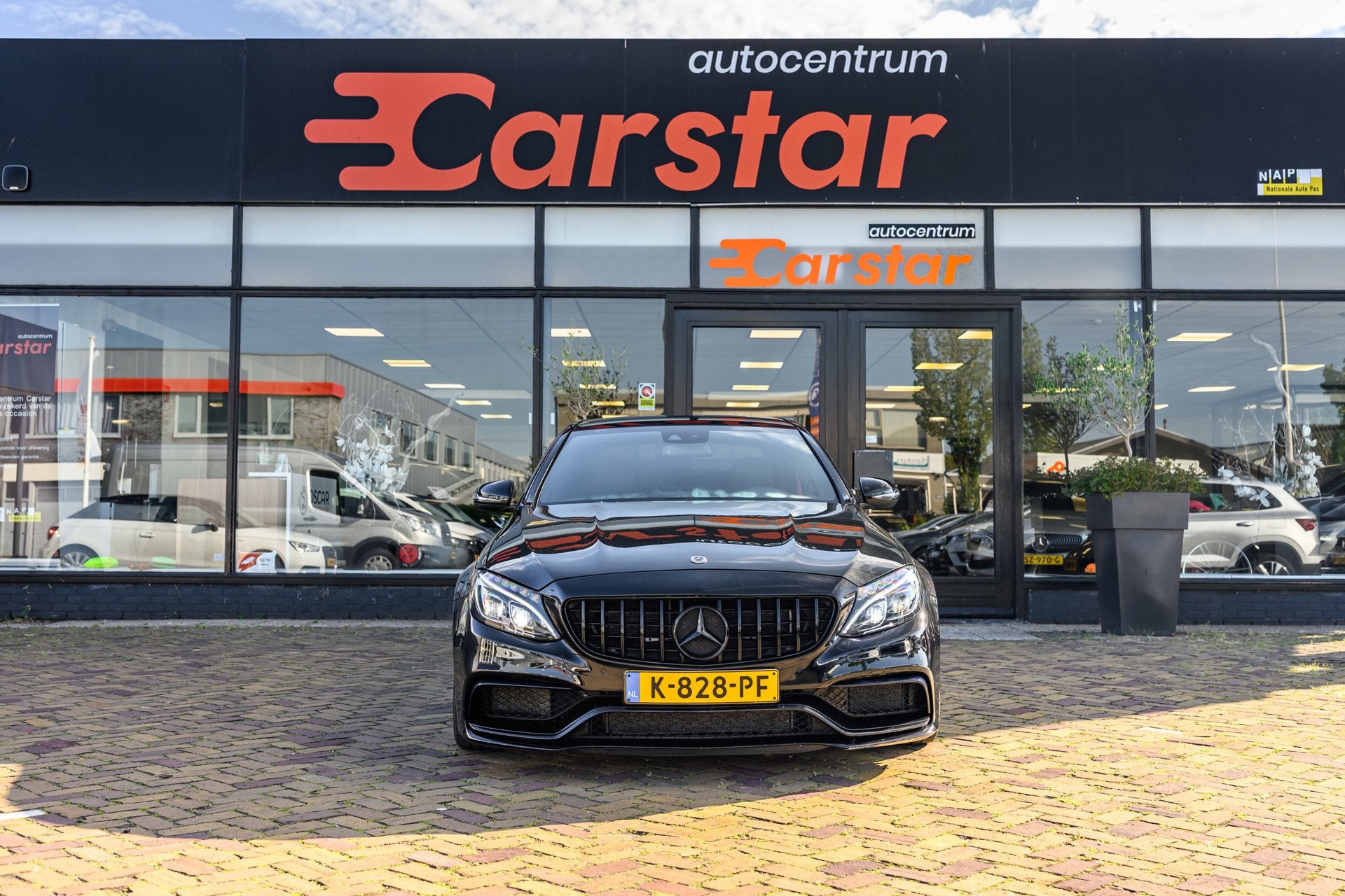 Mercedes-Benz C-klasse AMG 63|Burmester|Camera, Auto's, Automaat, Achterwielaandrijving, Gebruikt, Zwart