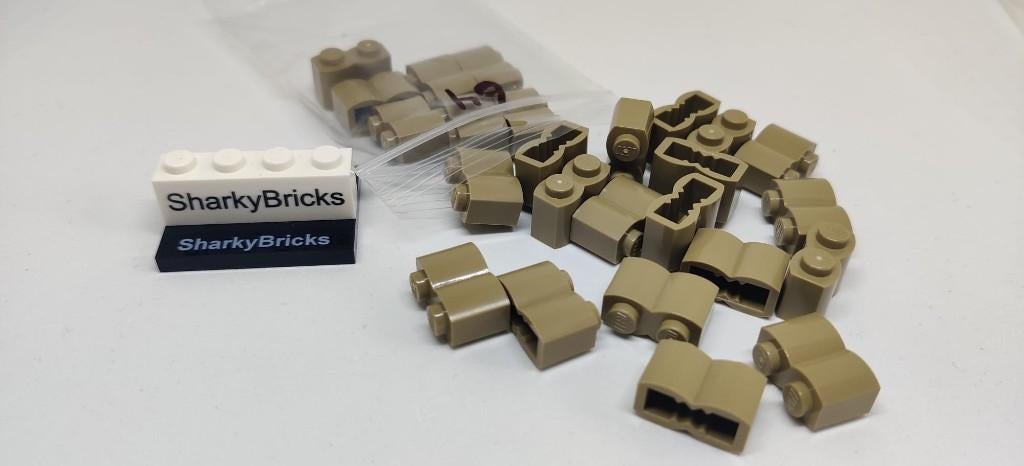 Lego Palisade Brick 1x2 Dark tan per 25 stuks (Nieuw), Lego Systems A/S, Overige thema's, Lego, Aastvej 1 7190 Billund Denemarken