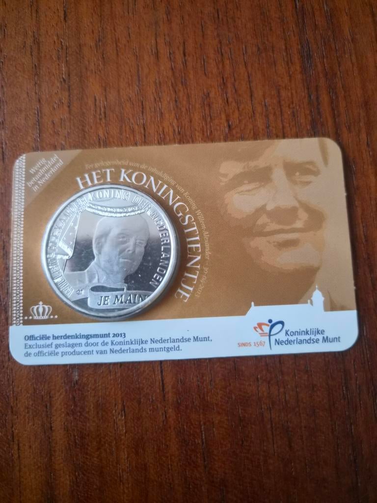 Het Koningstientje 2013 - Zwaar verzilverde €10 munt, Postzegels en Munten, Munten | Nederland, Losse munt, Euro's, Koningin Beatrix