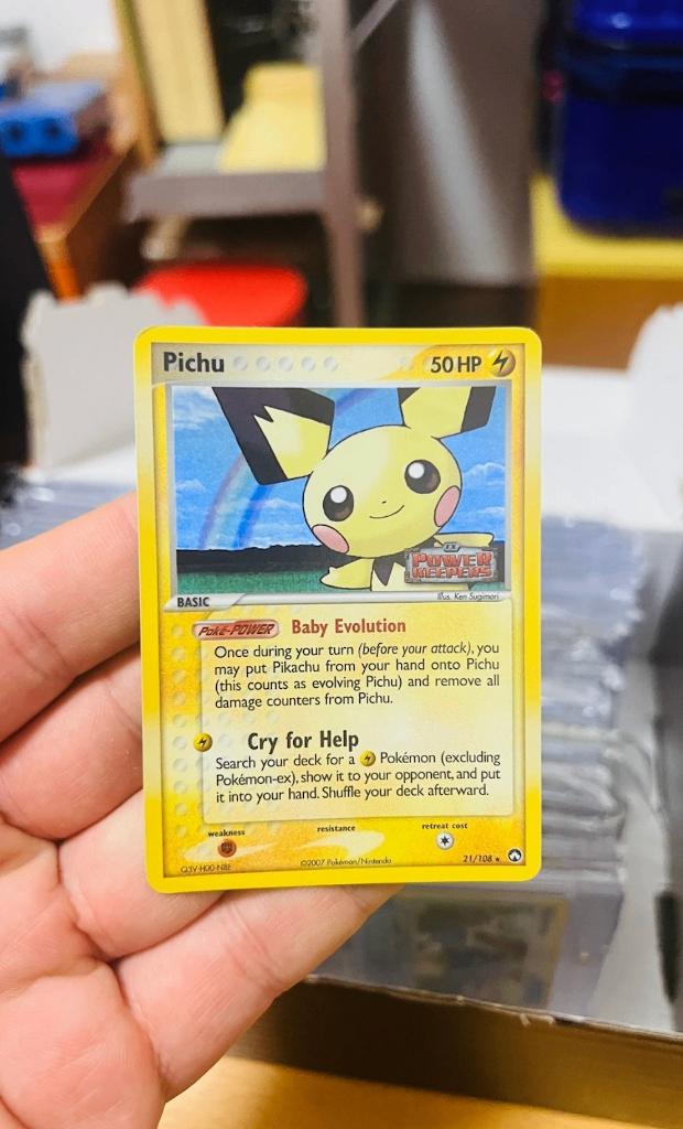 Pichu 21/108 Reverse Holo Stamped Ex Power Keepers Pokemon, Verzenden, Zo goed als nieuw, Losse kaart, Foil